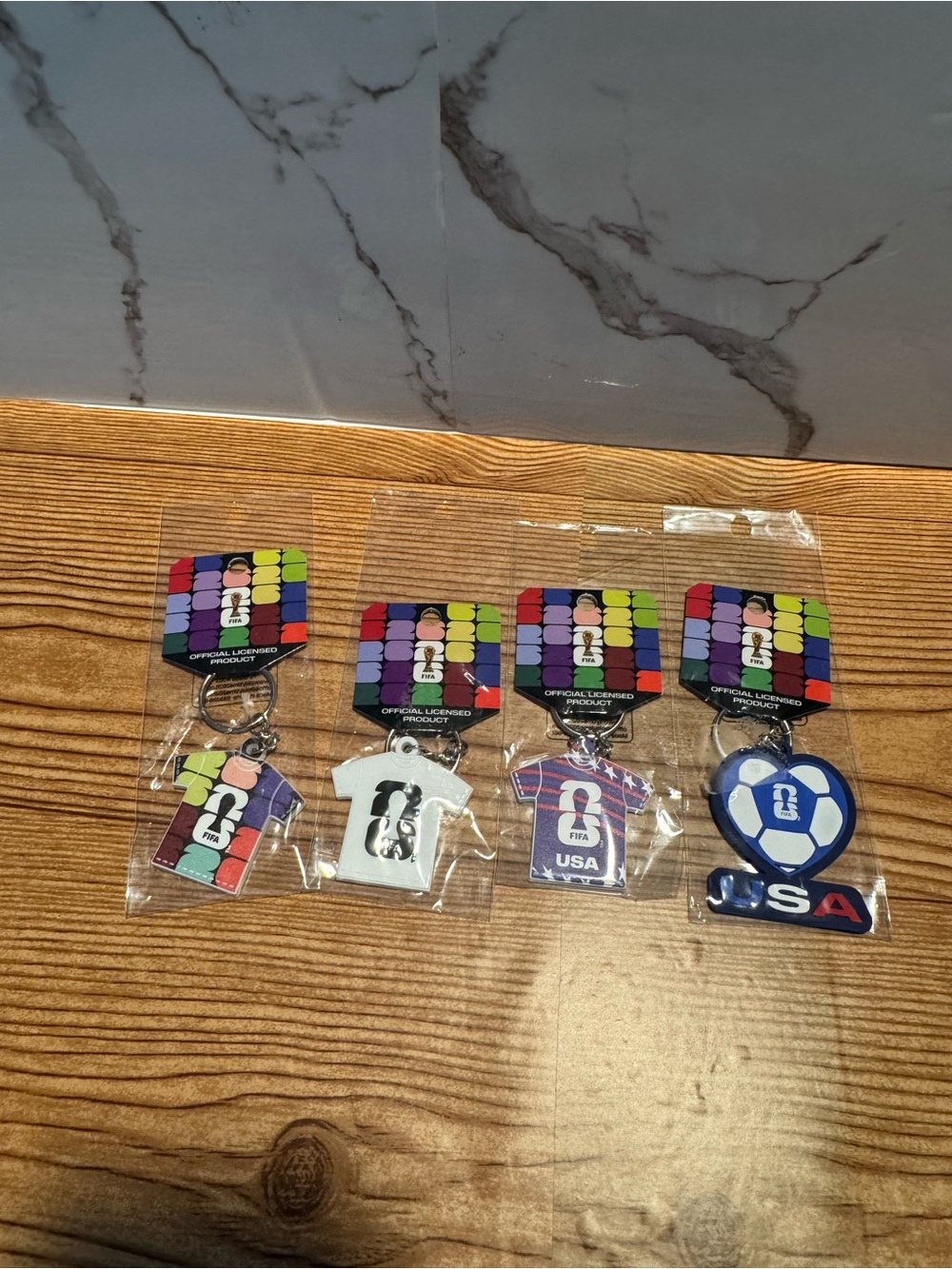 USA Soccer Key & Card Holder Set - Multicolor, White, Blue